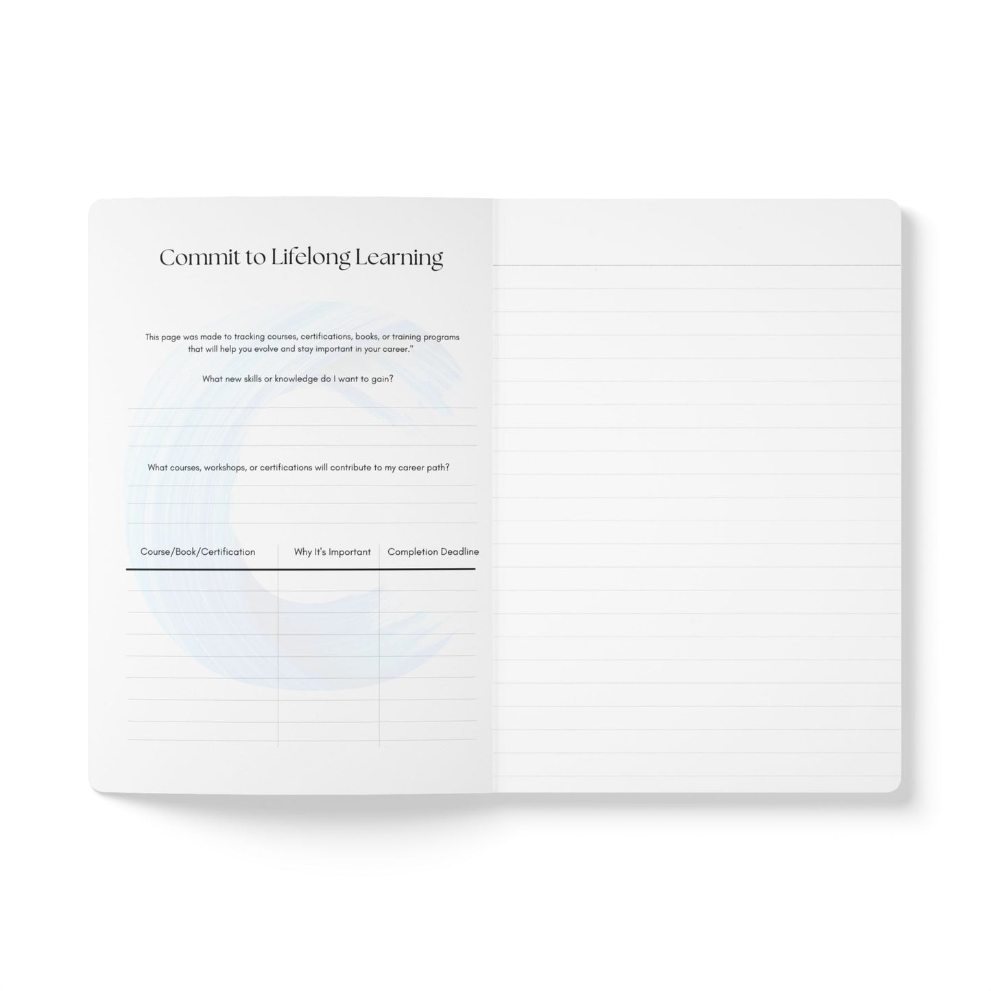 Career Growth Softcover Notebook - blue ocean