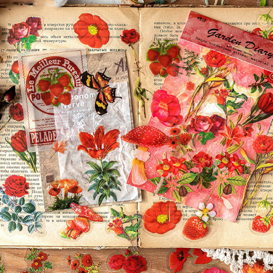 Vintage Journal Diary DIY Flower Shaped Stickers